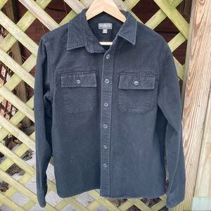L.L Bean Slim Fit black button down Chamois Shirt